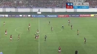 恒大进攻连续多脚传球 赵旭日远射偏离目标-乐
