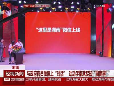 与政府官员微信上“对话” 动动手指就尽知“湖南事”