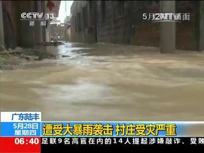 [视频]广东陆丰：遭受大暴雨袭击 村庄受灾严重