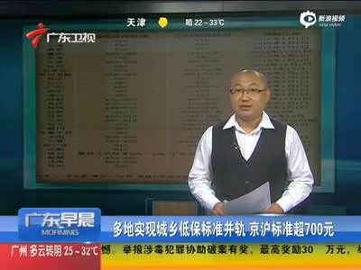 [视频]多地实现城乡低保标准并轨 京沪标准超700元