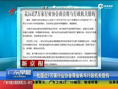 [视频]我国近7万家行业协会商会将与行政机关脱钩