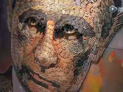 [视频]乌克兰艺术家用5000枚弹壳创作普京肖像