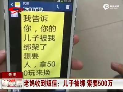 [视频]男生厌学想闯世界 编绑架信息欲骗妈妈500万