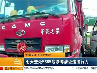 湖南交通违法大整治 七天查处5665起涉牌涉证违法行为