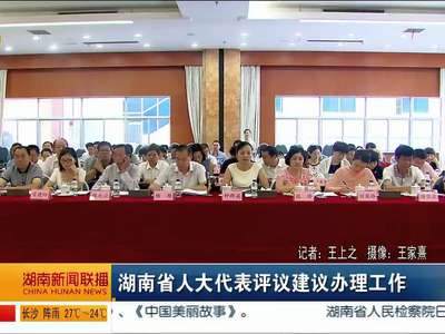 湖南省人大代表评议建议办理工作