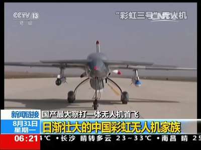 [视频]新闻链接 国产最大察打一体无人机首飞 日渐壮大的中国彩虹无人机家族