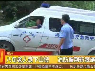 郴州：八旬老人跌下山坡 消防披荆斩棘施救