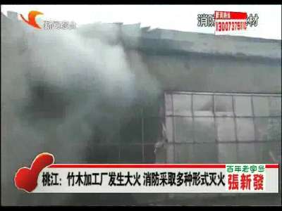 益阳：竹木加工厂发生大火 消防采取多种形式灭火