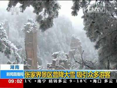 [视频]湖南：张家界景区普降大雪 吸引众多游客