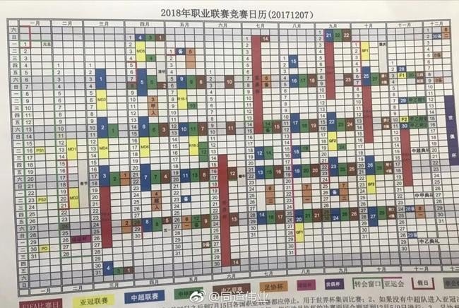 中超2018赛季日程出炉:3月2日打响揭幕战!