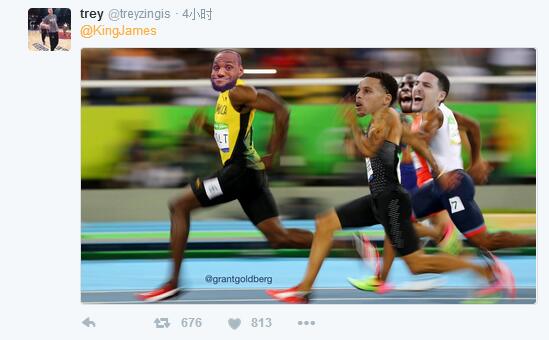 博尔特夺冠詹姆斯转粉 推特网友评论已跟田径