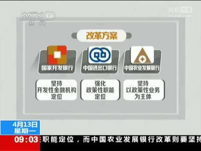 [视频]中国三大政策性银行改革方案获批