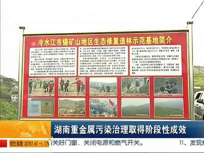 湖南重金属污染治理取得阶段性成效