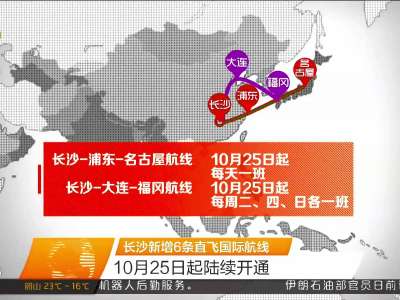 长沙新增6条直飞国际航线