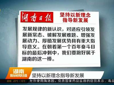 坚持以新理念指导新发展