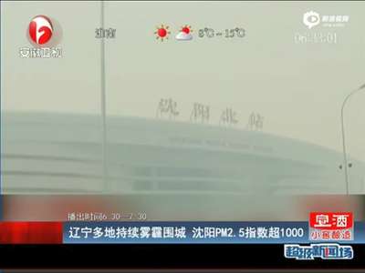 [视频]辽宁多地雾霾 沈阳PM2.5指数超1000