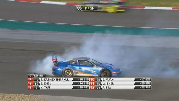 保时捷911 GT3突然溜车吓坏美女 2017PCCA杯赛收官