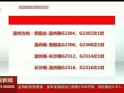 铁路总公司10日零时实施春运运行图