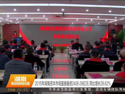 2015年湖南资本市场直接融资2406.09亿元 同比增长29.62%