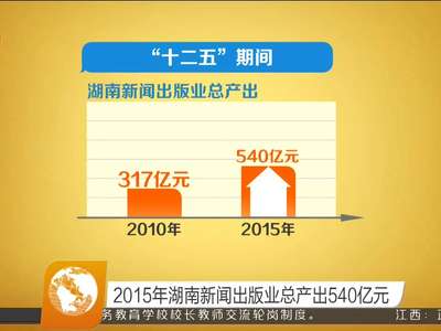 2015年湖南新闻出版业总产出540亿元