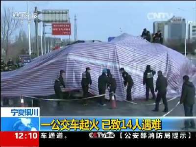 [视频]宁夏银川：一公交车起火 已致14人遇难