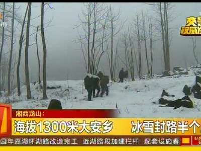 湘西龙山：209国道岩口段冰冻大雾 破冰除雪保畅通