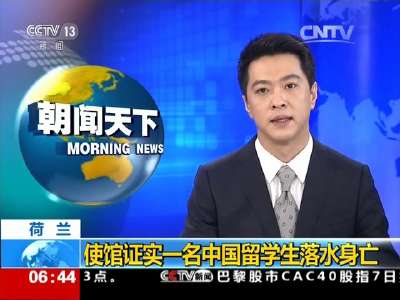 [视频]荷兰：使馆证实一名中国留学生落水身亡