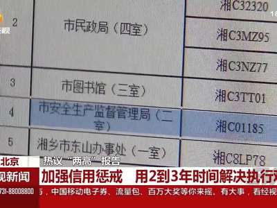 热议“两高”报告：加强信用惩戒 用2到3年时间解决执行难
