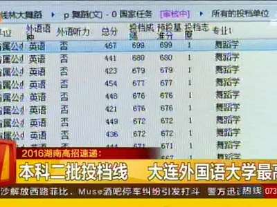 2016湖南本科录取高招速递