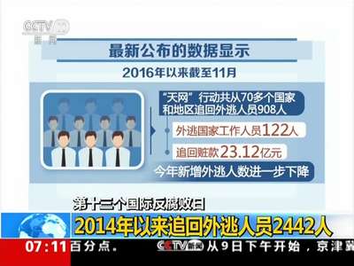 [视频]第十三个国际反腐败日 联手反腐败 中国在行动