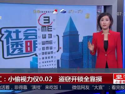 [视频]浙江：小偷视力仅0.02 盗窃开锁全靠摸