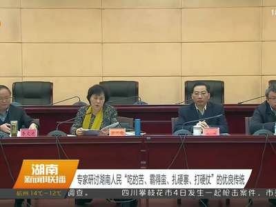 专家研讨湖南人民“吃的苦、霸得蛮、扎硬寨、打硬仗”的优良传统