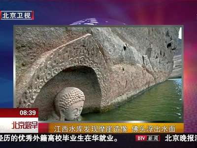 [视频]江西水库发现摩崖造像 佛头浮出水面