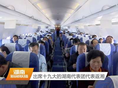 出席十九大的湖南代表团代表返湘