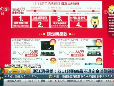 [视频]浙江工商：“双11”定向监测 严查刷单炒信
