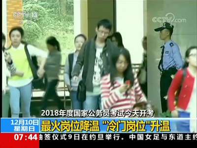 [视频]2018年度国家公务员考试：最火岗位降温 “冷门岗位”升温