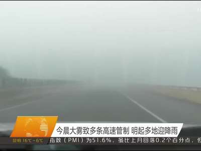 今晨大雾致多条高速管制 明起多地迎降雨