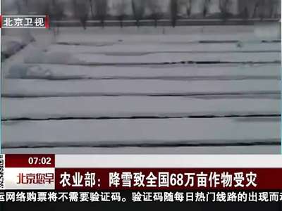 [视频]农业部：降雪致全国68万亩作物受灾