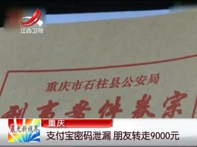 [视频]重庆：支付宝密码泄露 朋友转走9000元