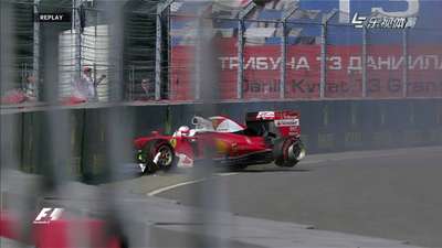 F1俄罗斯站正赛 疯牛科维亚特两撞维特尔回放