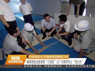 杜家毫在长沙调研早稻收购工作 确保资金仓容政策“三到位”让广大粮农吃上“定心丸”