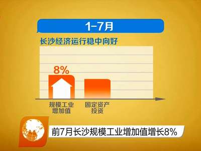 前7月长沙规模工业增加值增长8%