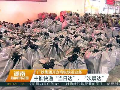 广铁集团开办高铁快运业务 主推快递“当日达”、“次晨达”
