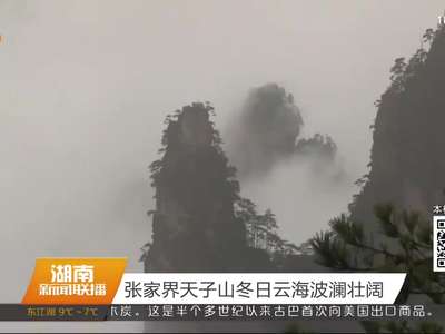 张家界天子山冬日云海波澜壮阔