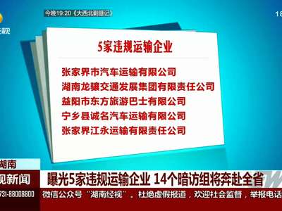 曝光5家违规运输企业 14个暗访组将奔赴全省