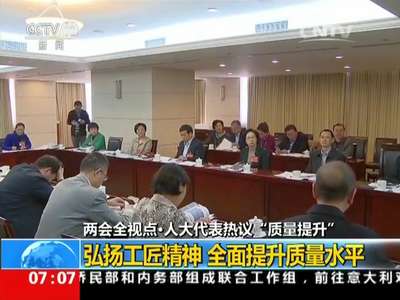 [视频]两会全视点·人大代表热议“质量提升”：弘扬工匠精神 全面提升质量水平