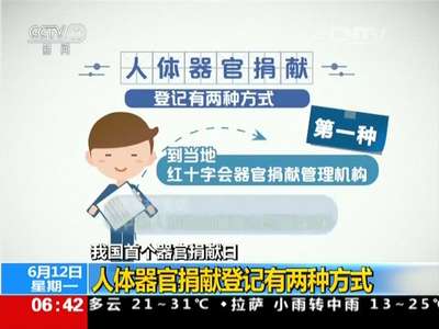 [视频]我国首个器官捐献日：人体器官捐献登记有两种方式