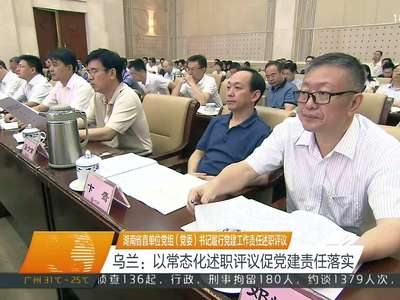 湖南省直单位党组（党委）书记履行党建工作责任述职评议 乌兰：以常态化述职评议促党建责任落实