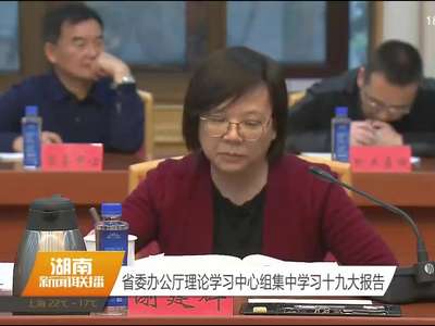 湖南省委办公厅理论学习中心组集中学习十九大报告