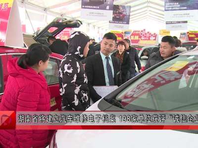 湖南省将建立汽车维修电子档案